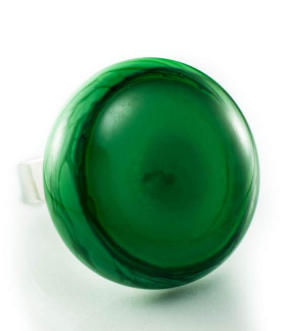 Prsten Jednobojni zeleni pastel s prozirnom prevlakom